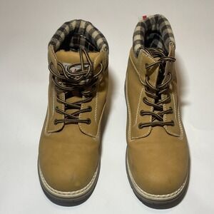 Anjou Femme Womens Brown Lace Up Round Toe Ankle Hiking Combat Snow BootSize 8